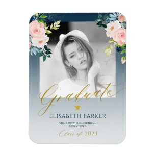Elegant afstuderen gouden afstuderen met foto's in magneet