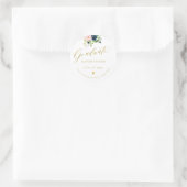 Elegant afstuderen gouden afstuderen  ronde sticker (Tas)