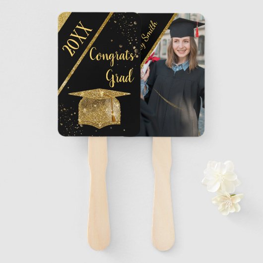 elegant Afstuderen Hand Fan Handwaaier (Voorkant en achterkant)