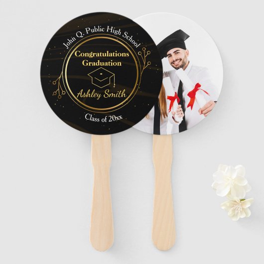 elegant Afstuderen Hand Fan Handwaaier (Voorkant en achterkant)