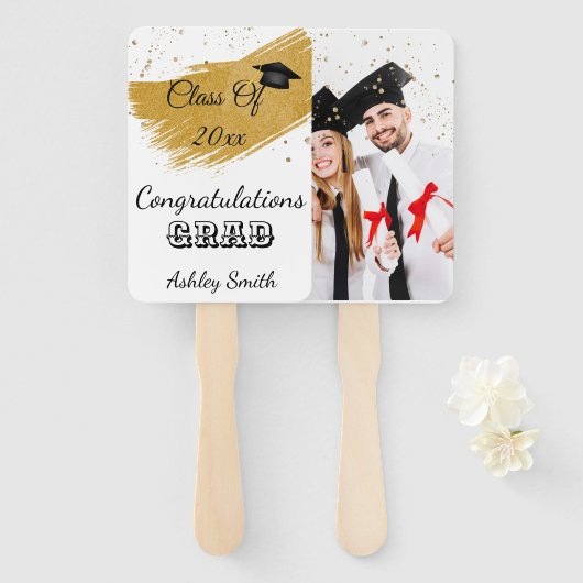 elegant Afstuderen Hand Fan Handwaaier (Voorkant en achterkant)