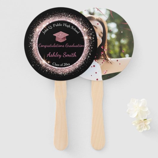 elegant Afstuderen Hand Fan Handwaaier (Voorkant en achterkant)