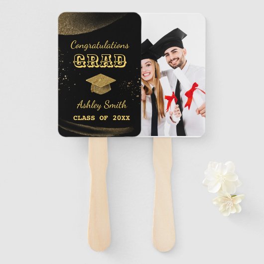 elegant Afstuderen Hand Fan Handwaaier (Voorkant en achterkant)