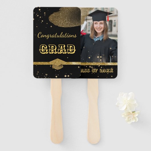 elegant Afstuderen Hand Fan Handwaaier (Voorkant en achterkant)