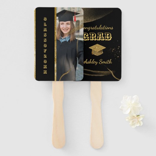 elegant Afstuderen Hand Fan Handwaaier (Voorkant en achterkant)