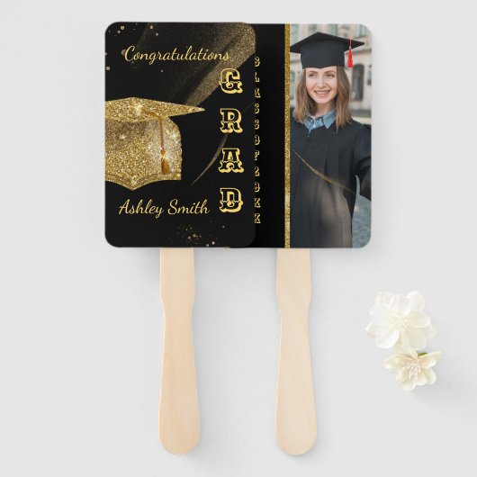 elegant Afstuderen Hand Fan Handwaaier (Voorkant en achterkant)
