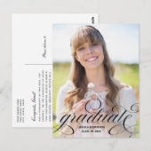 Elegant Afstuderen het Zwarte Afstuderen van de Fo Briefkaart (Voorkant / Achterkant)