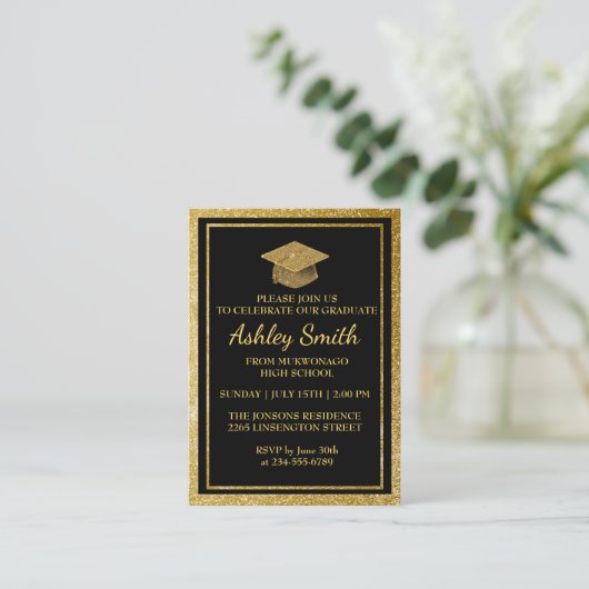 elegant Afstuderen Informatiekaartje (Staand voorkant)