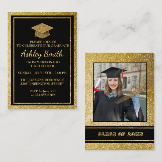 elegant Afstuderen Informatiekaartje (Voorkant / Achterkant)