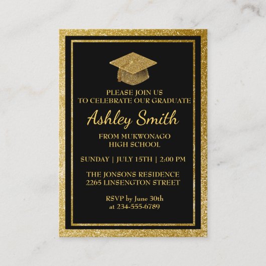 elegant Afstuderen Informatiekaartje (Voorkant)