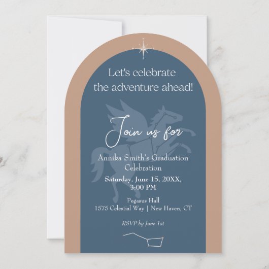 Elegant Afstuderen Inspirerend avontuur Kaart (Achterkant)