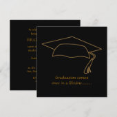 Elegant Afstuderen Invitation Kaart (Voorkant / Achterkant)