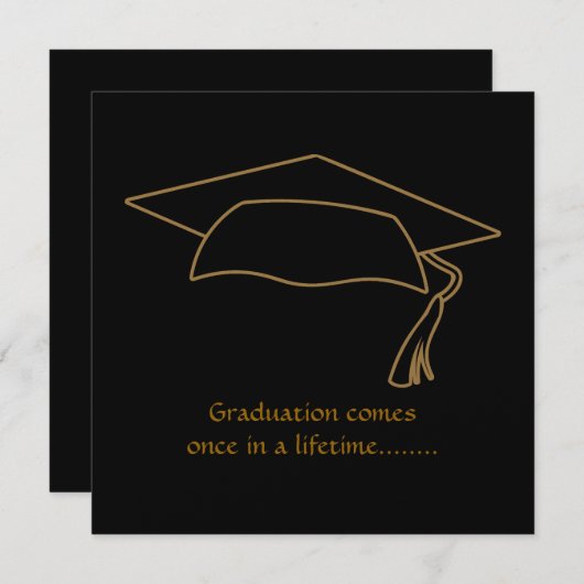 Elegant Afstuderen Invitation Kaart (Voorkant / Achterkant)