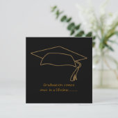 Elegant Afstuderen Invitation Kaart (Staand voorkant)