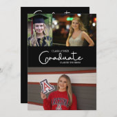 Elegant Afstuderen Invitation Kaart (Voorkant / Achterkant)