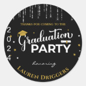 Elegant Afstuderen Jaar Glitter Ronde Sticker (Voorkant)