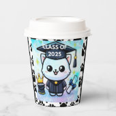 Elegant Afstuderen Kat Papieren Bekers (Voorkant)