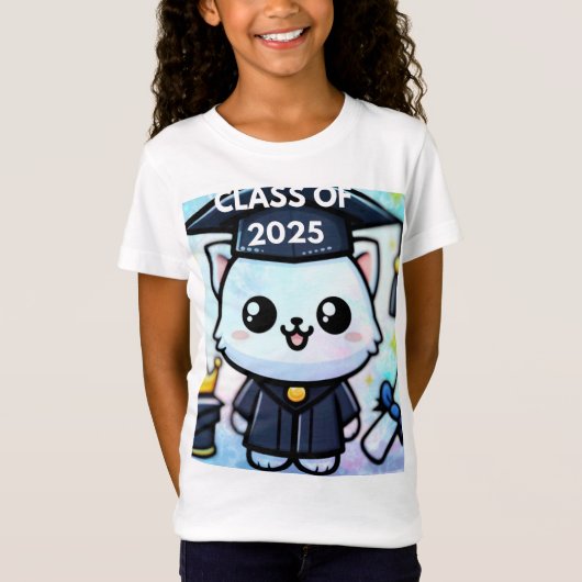 Elegant Afstuderen Kat T-shirt (Voorkant)