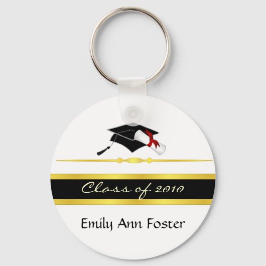 Elegant Afstuderen Key Ring - Klasse van 2010 Sleutelhanger (Voorkant)