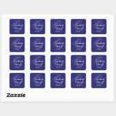 Elegant Afstuderen Klasse 2022 Blauwe envelop Vierkante Sticker (Vel)