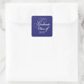 Elegant Afstuderen Klasse 2022 Blauwe envelop Vierkante Sticker (Tas)