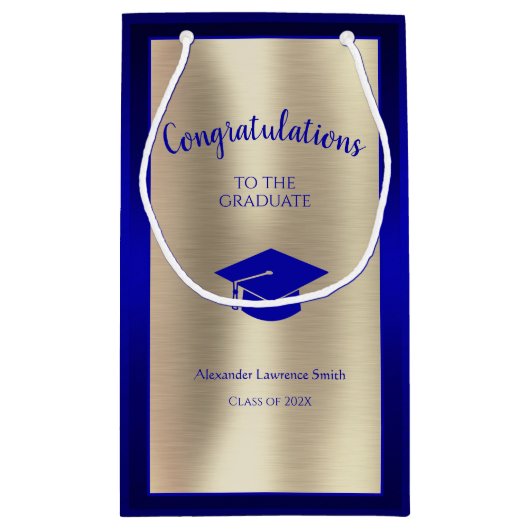 Elegant Afstuderen Klasse van 2022 Gefeliciteerd Klein Cadeauzakje (Achterkant)