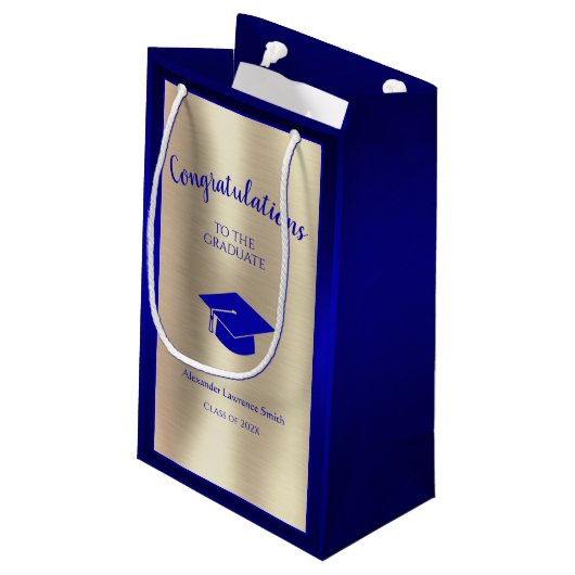 Elegant Afstuderen Klasse van 2022 Gefeliciteerd Klein Cadeauzakje (Achterkant Gekanteld)