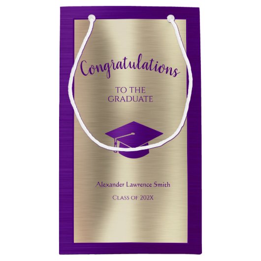 Elegant Afstuderen Klasse van 2022 Gefeliciteerd S Klein Cadeauzakje (Achterkant)