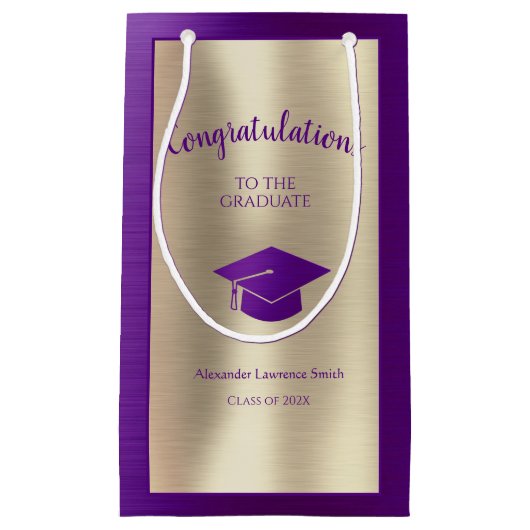 Elegant Afstuderen Klasse van 2022 Gefeliciteerd S Klein Cadeauzakje (Voorkant)