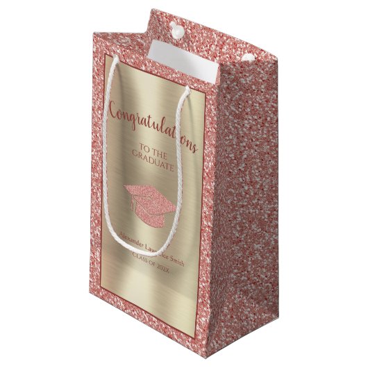 Elegant Afstuderen Klasse van 2023 Gefeliciteerd Klein Cadeauzakje (Voorkant Gekanteld)