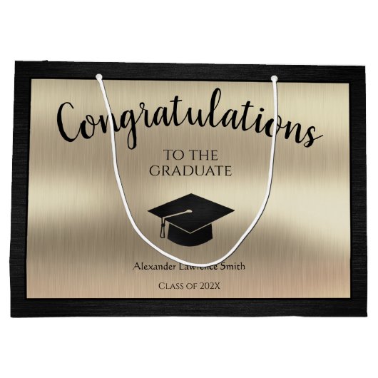 Elegant Afstuderen Klasse van 2024 Gefeliciteerd Groot Cadeauzakje (Achterkant)