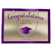 Elegant Afstuderen Klasse van 2024 Gefeliciteerd Groot Cadeauzakje (Achterkant)
