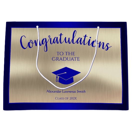 Elegant Afstuderen Klasse van 2024 Gefeliciteerd Groot Cadeauzakje (Voorkant)