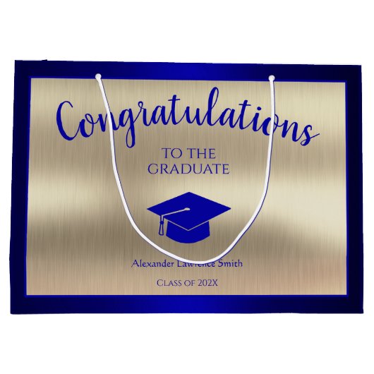 Elegant Afstuderen Klasse van 2024 Gefeliciteerd Groot Cadeauzakje (Achterkant)
