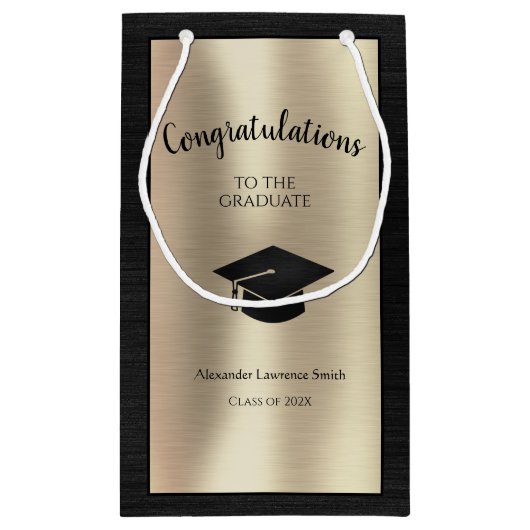 Elegant Afstuderen Klasse van 2024 Gefeliciteerd Klein Cadeauzakje (Achterkant)