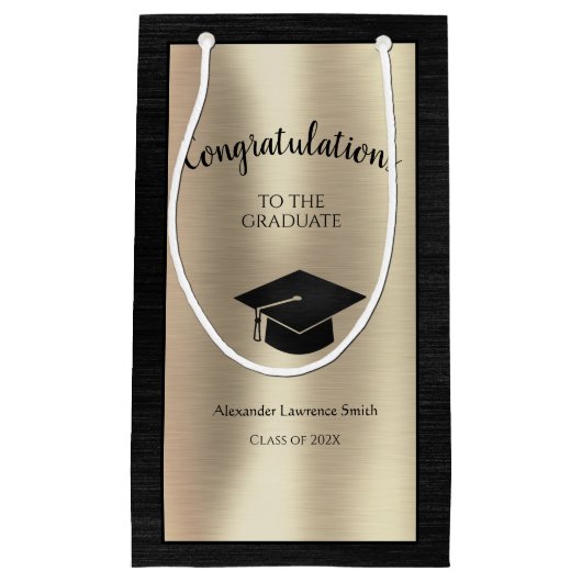 Elegant Afstuderen Klasse van 2024 Gefeliciteerd Klein Cadeauzakje (Voorkant)