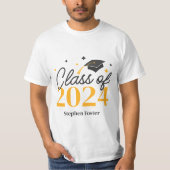 Elegant Afstuderen Klasse van 2024 Keepsake Afstud T-shirt (Voorkant)