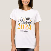 Elegant Afstuderen Klasse van 2024 Keepsake Afstud T-shirt (Voorkant)