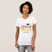 Elegant Afstuderen Klasse van 2024 Keepsake Afstud T-shirt (Voorkant volledig)