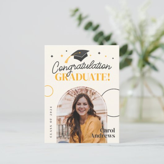 Elegant Afstuderen Klasse van 2024 Keepsake Afstud Uitnodiging Briefkaart (Staand voorkant)