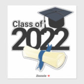 Elegant afstuderen klasse van jaar gepersonaliseer sticker (Vel)