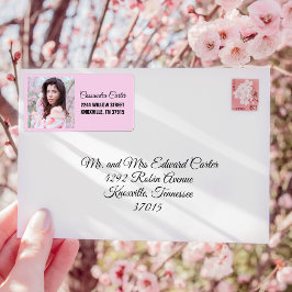 Elegant Afstuderen label Aangepast fotoadres