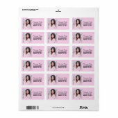 Elegant Afstuderen label Aangepast fotoadres (Full Sheet)