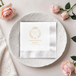 Elegant Afstuderen Laurel Krans Lijst Folie Servetten