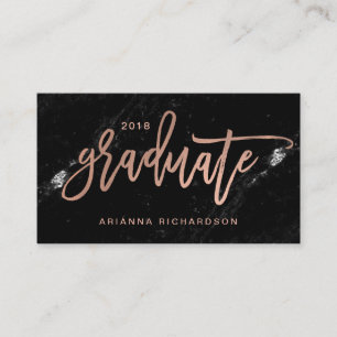 Elegant Afstuderen Marmer Photo Insert Name Card Contactkaartje