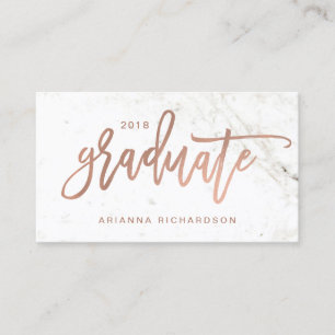 Elegant Afstuderen   Marmer Photo Insert Name Card Contactkaartje