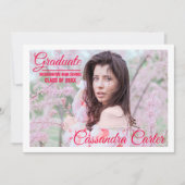 Elegant Afstuderen Meisje Afstudeerder Foto Afstud Aankondiging (Voorkant)