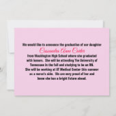 Elegant Afstuderen Meisje Afstudeerder Foto Afstud Aankondiging (Achterkant)