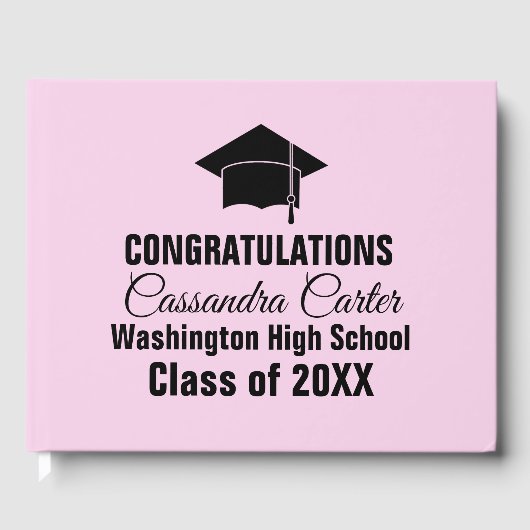 Elegant Afstuderen meisje Afstudeerder Gastenboek (Voorkant)