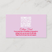 Elegant Afstuderen Meisje Afstudeerder QR Code Beh Visitekaartje (Voorkant)